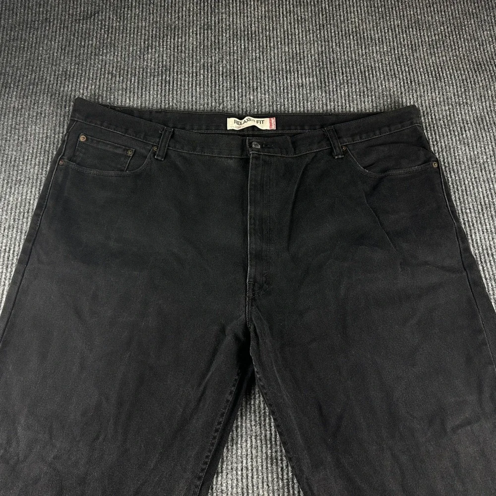 Levis 550 Relaxed Fit Jeans Mens 48x28 Black Denim Tapered Leg 100% Cotton 2856